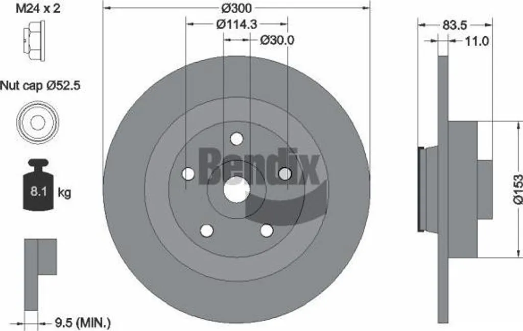 Disque de frein BENDIX haute résistance BDS1285 pour Laguna III 2.0