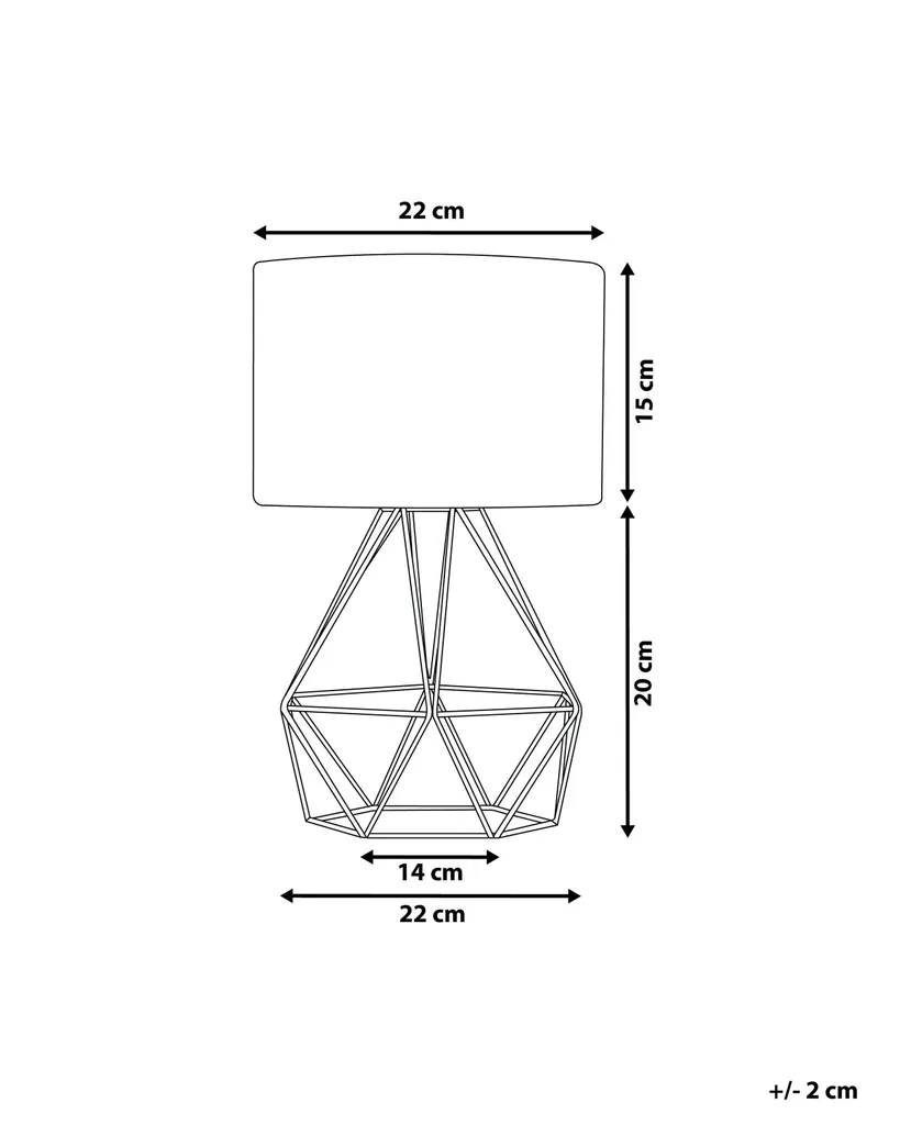 BELIANI Lampe de table noire 35 cm avec pied diamant et abat-jour chic - 3