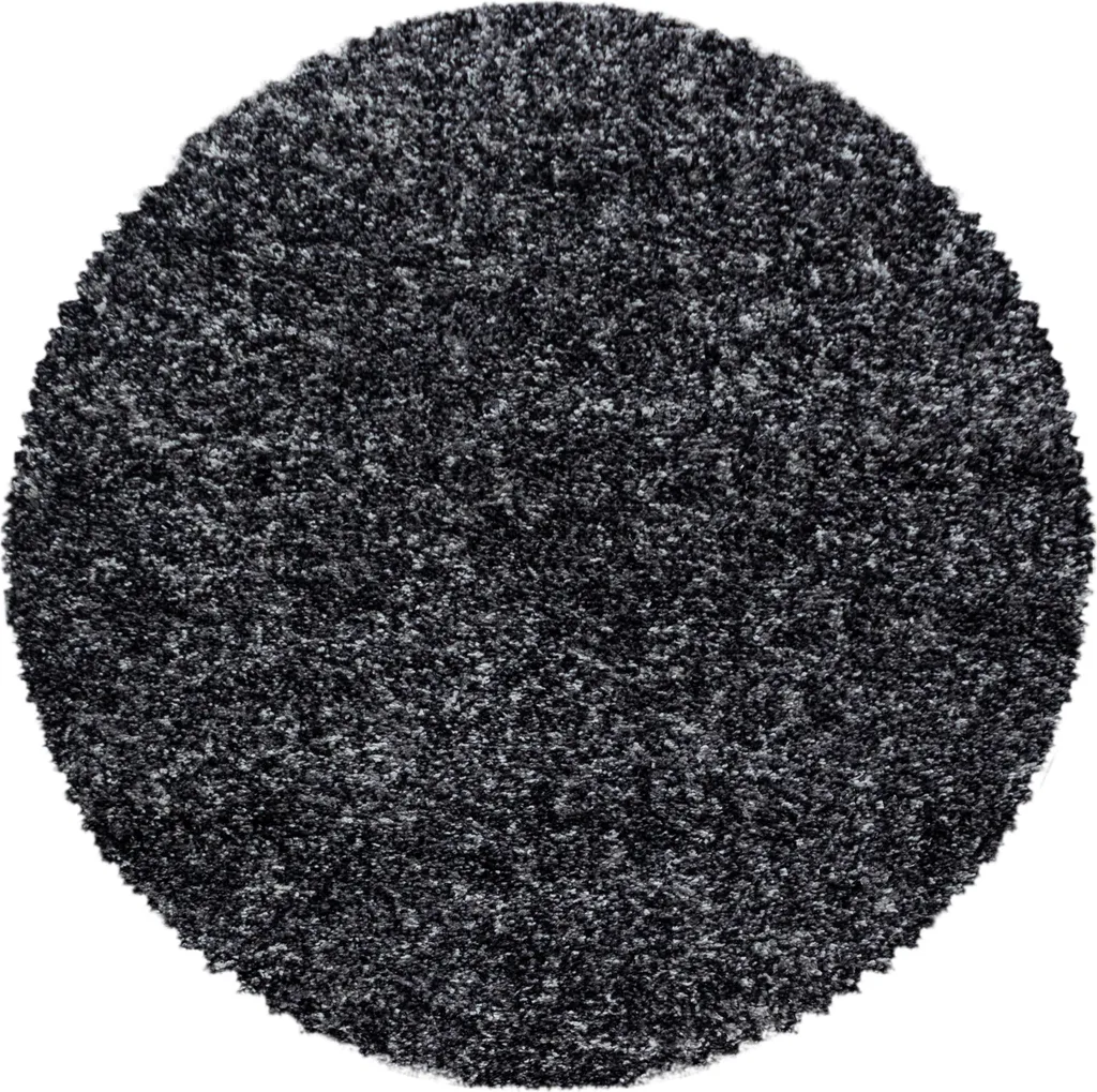 Tapis de Salon Rond Enjoy Shaggy Anthracite 120cm pour Coin Cocooning