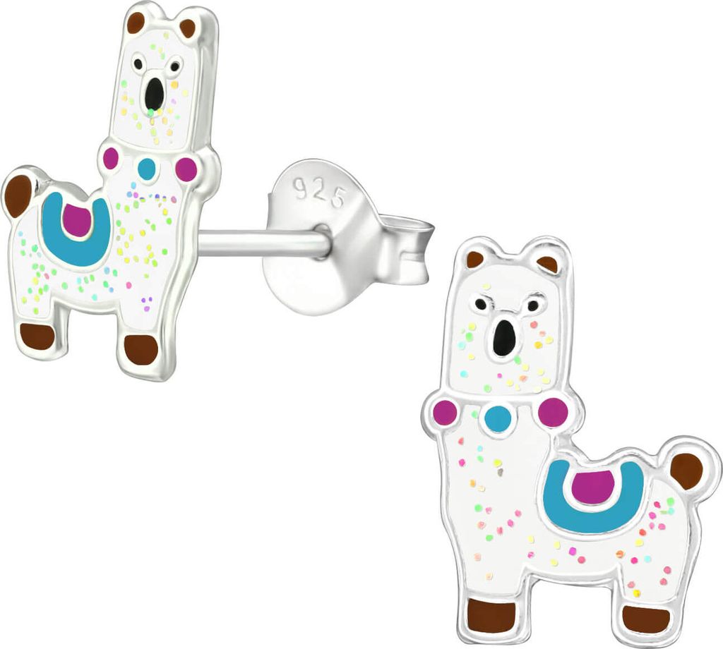 Alpaka Kinder Ohrringe Ohrstecker 925 Sterling Silber Produktbild 