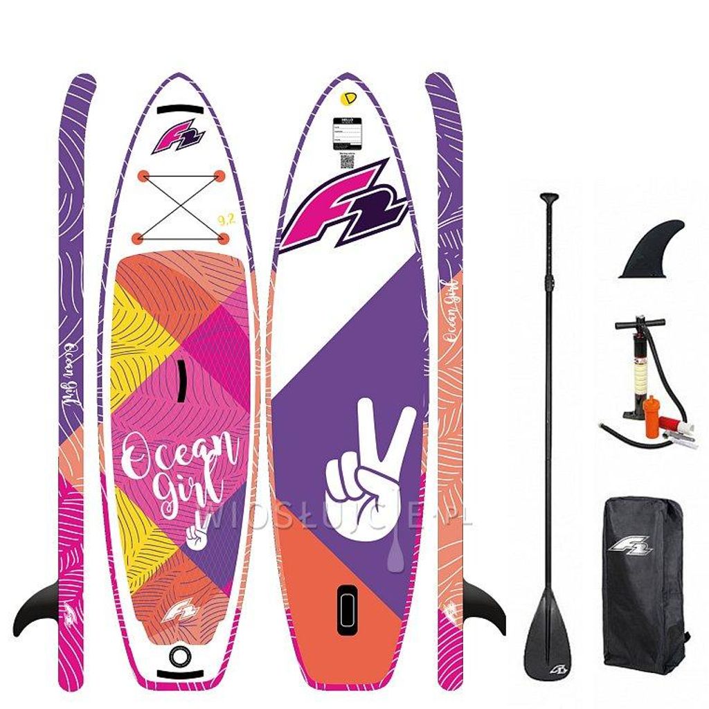 F2 Junior SUP Stand Up Paddle Board Ocean Girl 9'2'' Pink 2025