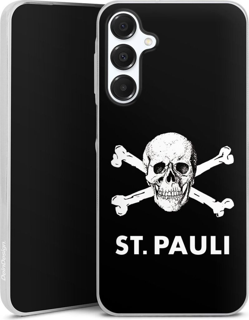 DeinDesign Slim Hülle für Samsung Galaxy A16 5G Silikon Case Ultra Dünn Handyhülle FC St. Pauli Offizielles Lizenzprodukt Totenkopf