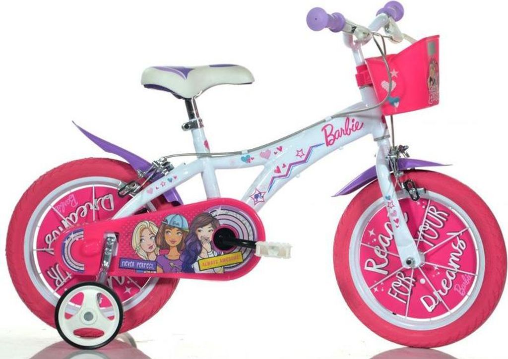 DINO Bikes - Kinderfahrrad 16" Barbie mit Korb