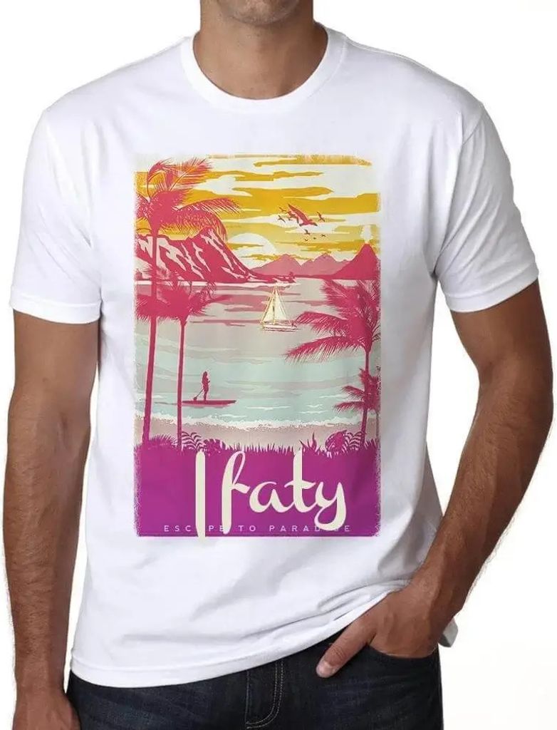Herren Grafik T-Shirt Ifaty Flucht ins Paradies – Ifaty Escape To Paradise – Öko-Verantwortlich Vintage Jahrgang Kurzarm Lustige Druck Geburtstag