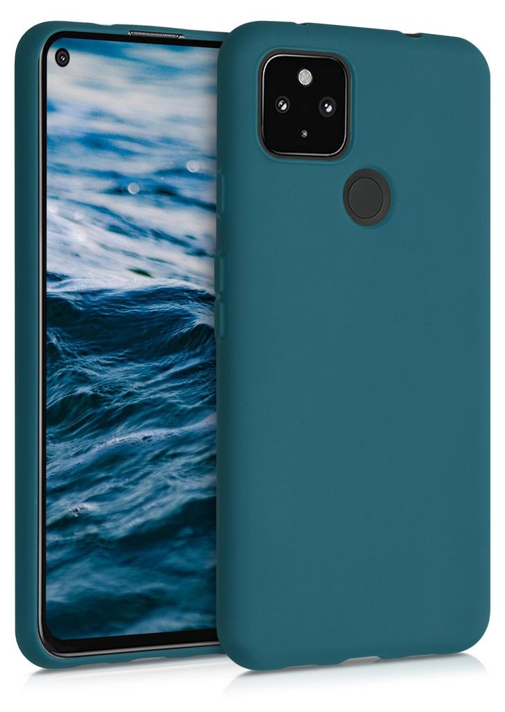 kwmobile Handyhülle für Google Pixel 4a 5G Hülle - TPU Case - Kabelloses Laden - Schutzhülle Cover in Petrol matt