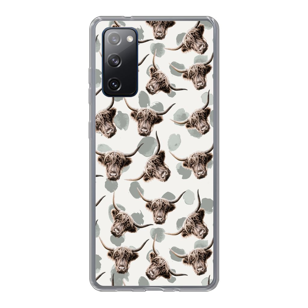 MuchoWow Handyhülle Schutzhülle Hülle für Samsung Galaxy S20 FE Kuh - Schottischer Highlander - Tiere Silikon Softcase Handy Hülle - Abdeckung