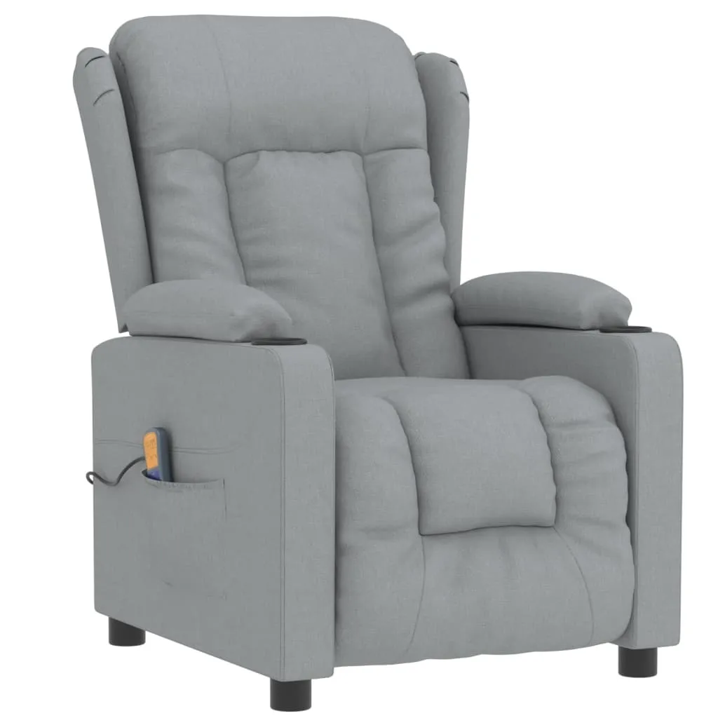 Fauteuil de massage TV inclinable en tissu gris clair pour salon moderne - 2