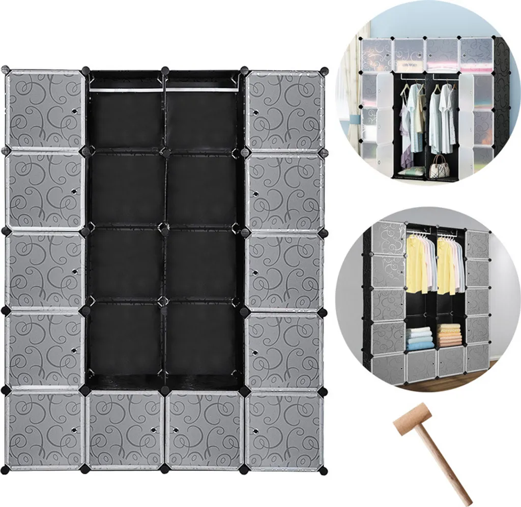Dressing modulable pour chambre avec penderie et rangement chaussures - 9