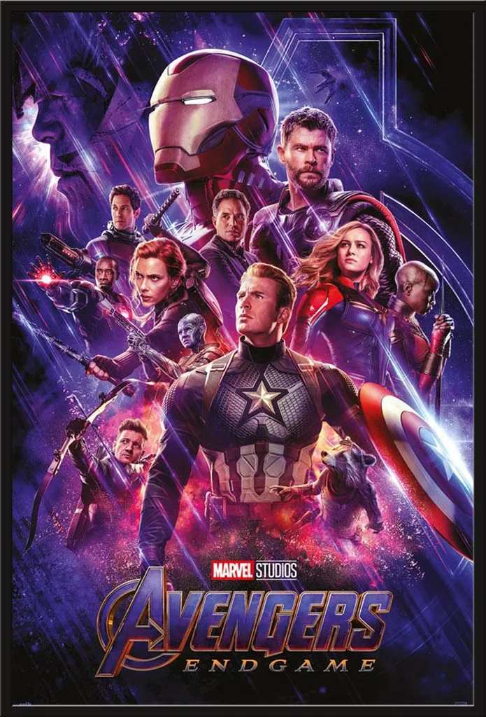 Poster Avengers Endgame avec cadre Shinsuke noir 61x91.5 cm vitre acrylique