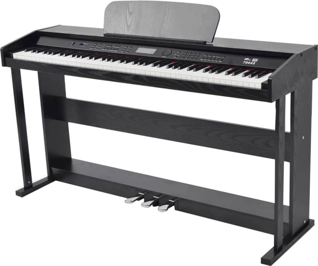 Möbel Digitalpiano mit 88 Tasten und Pedalen Schwarz Melaminplatte - Klaviere 70045