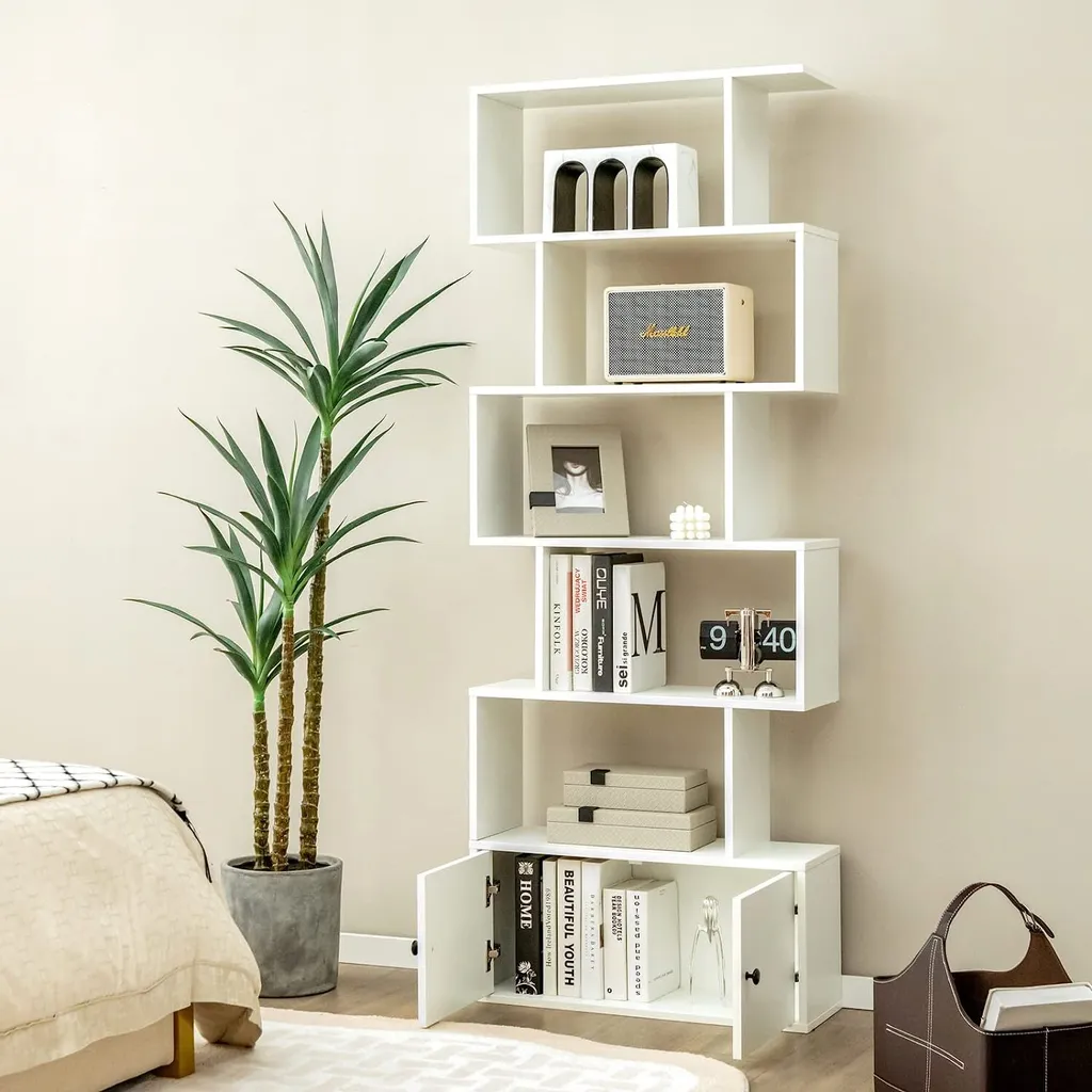 Bibliothèque Blanche au Design Moderne avec Rangement Modulable et Robuste - 6