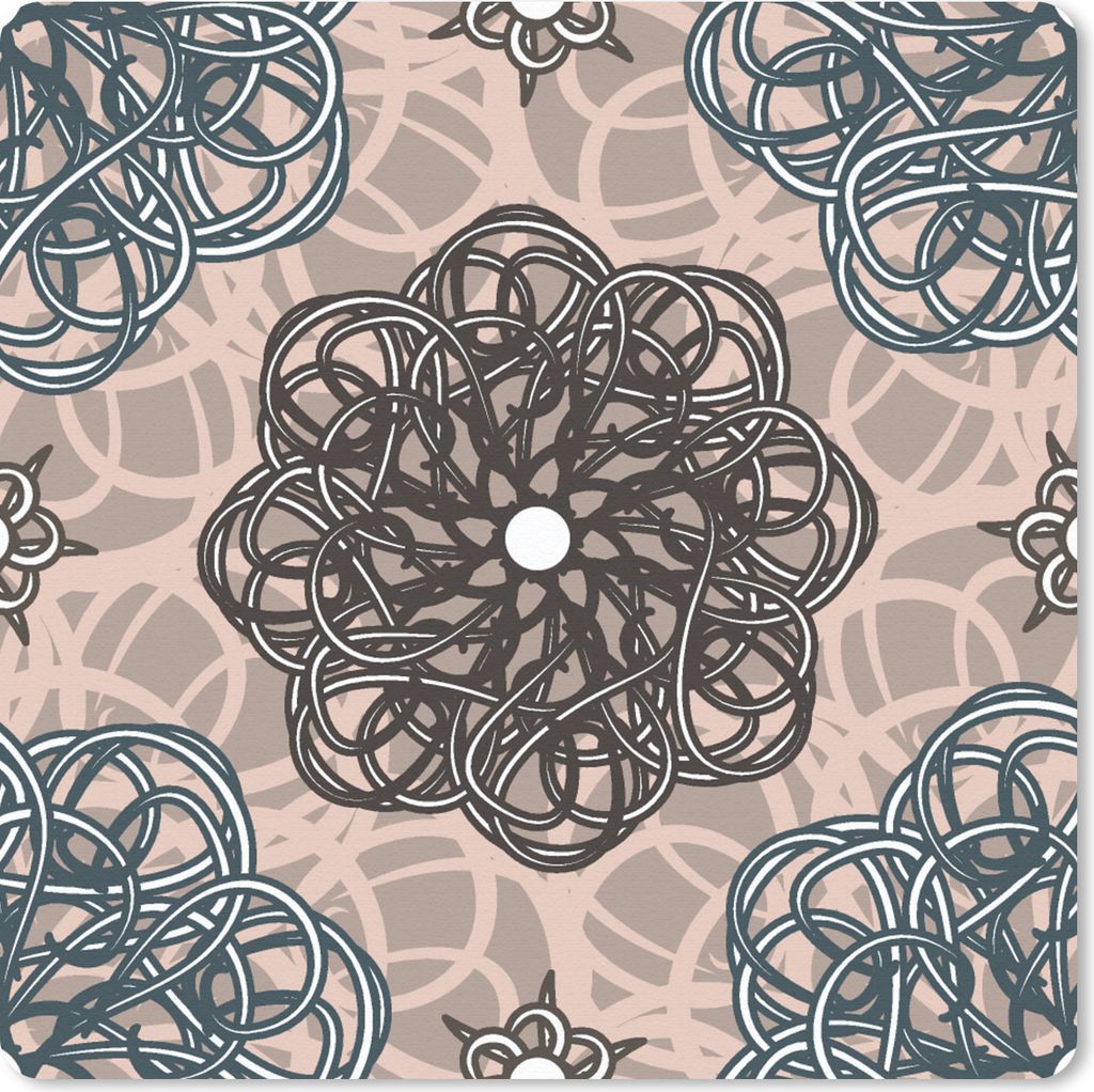 MuchoWow Mauspad Mousepad Muster - Abstrakt - Blumen 30x30 cm - Mousepads - Maus Mat - Pad - Mausunterlage - Gaming