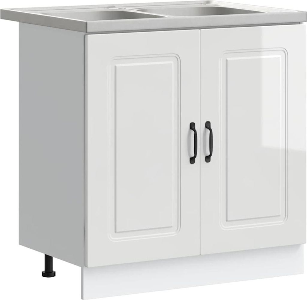 Küchenschrank mit Tür Kalmar Glänzend Weiß 80 x 46 x 81.5 cm