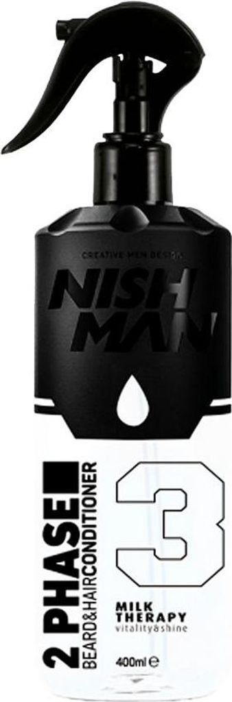 Nishman – 2-Phasen-Milchtherapie – Biphasischer Bart- und Produktbild 