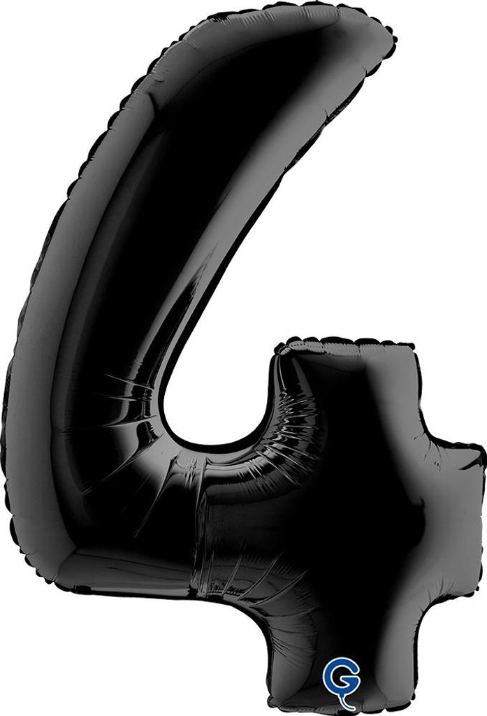 Riesenzahl Folienballon 40"/102cm | Schwarz Zahl: 4