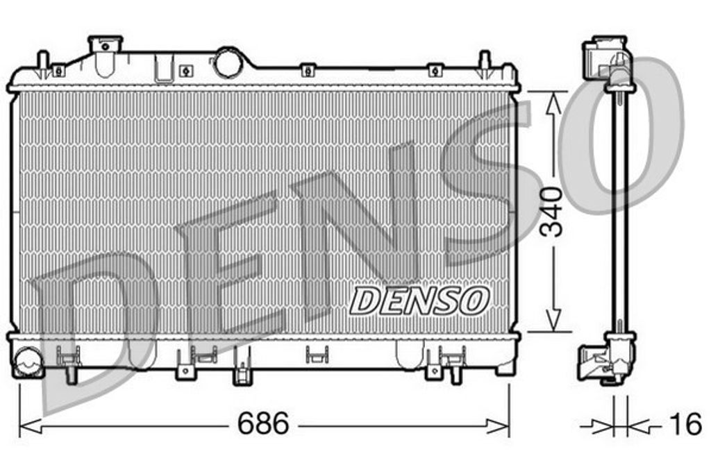 DENSO Kühler, Motorkühlung für Fahrzeuge mit Klimaanlage DRM36007