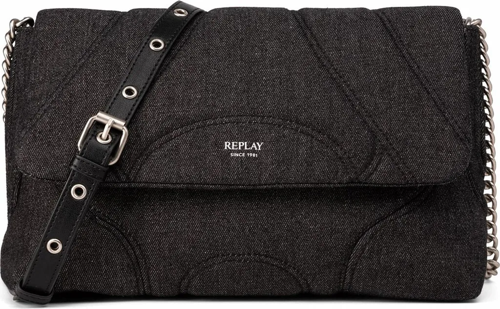 Tracolla REPLAY Nero Washed Black: Resistente e Comoda per Viaggi