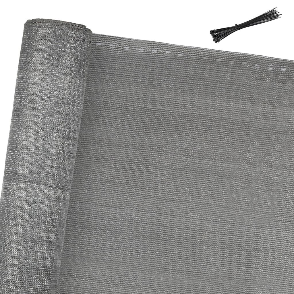Jiubiaz Schattiergewebe Zaunblende Tennisblende 1x10M Sichtschutz HDPE Zaun Netz Schattier Gewebe Windschutz Grau