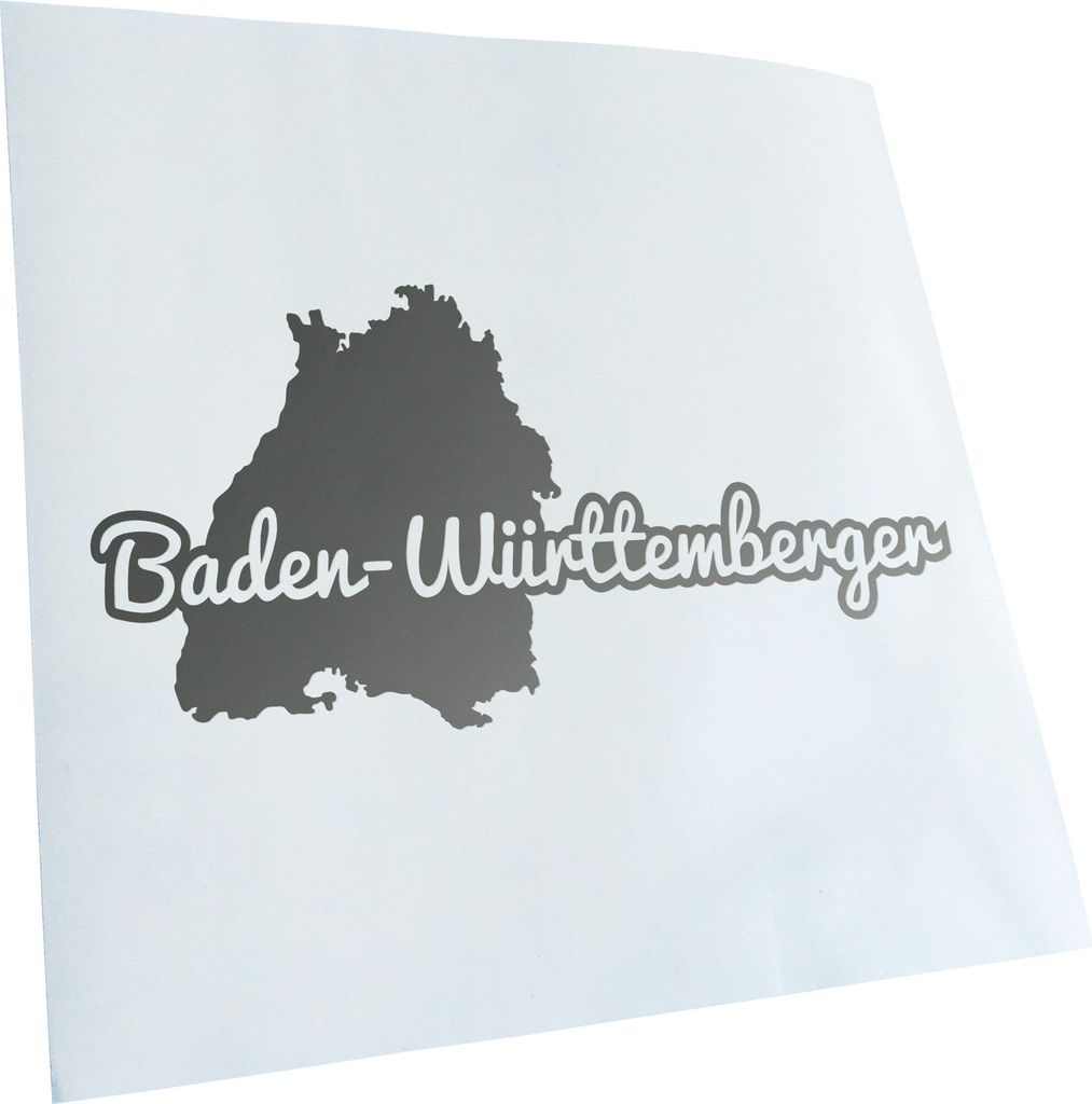 Kiwistar - Autoaufkleber - Baden-Württemberger Herkunft - Silber - 50x25cm - Aufkleber für Auto, Laptop, Fahrrad, LKW, Motorrad mehrfarbig JDM De...
