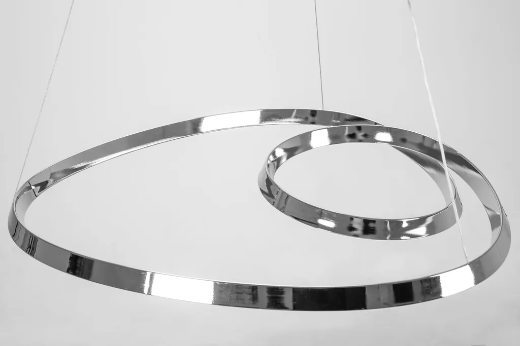 Suspension LED Loop Chrome Idéale pour Table à Manger et Cuisine Moderne