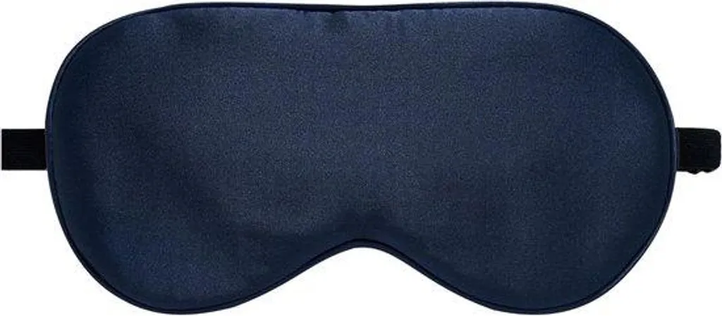 Masque de sommeil en soie bio bleu marine contre les nuits agitées