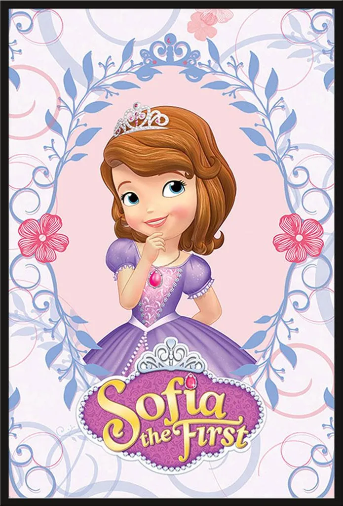 Déco murale chambre enfant Sofia la Première avec cadre noir Shinsuke