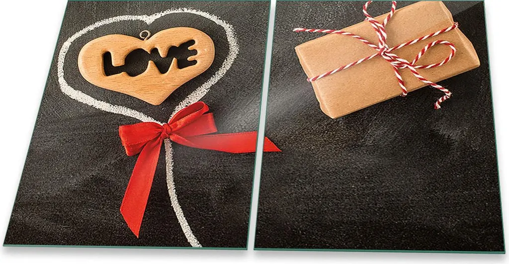 Piastre di copertura per fornelli Ceran splashback in vetro universali 2 pezzi 2x40x52 Con dicitura