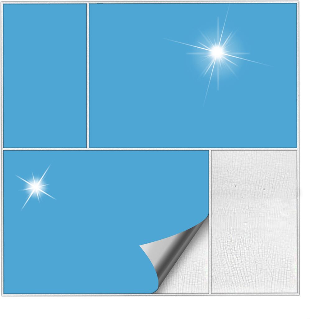 Kiwistar Fliesenaufkleber Lichtblau Glänzend - 20 x 40 cm - 25 Stück - Klebefliesen Fliesenmuster Stickerfliesen Wandfliesen überkleben