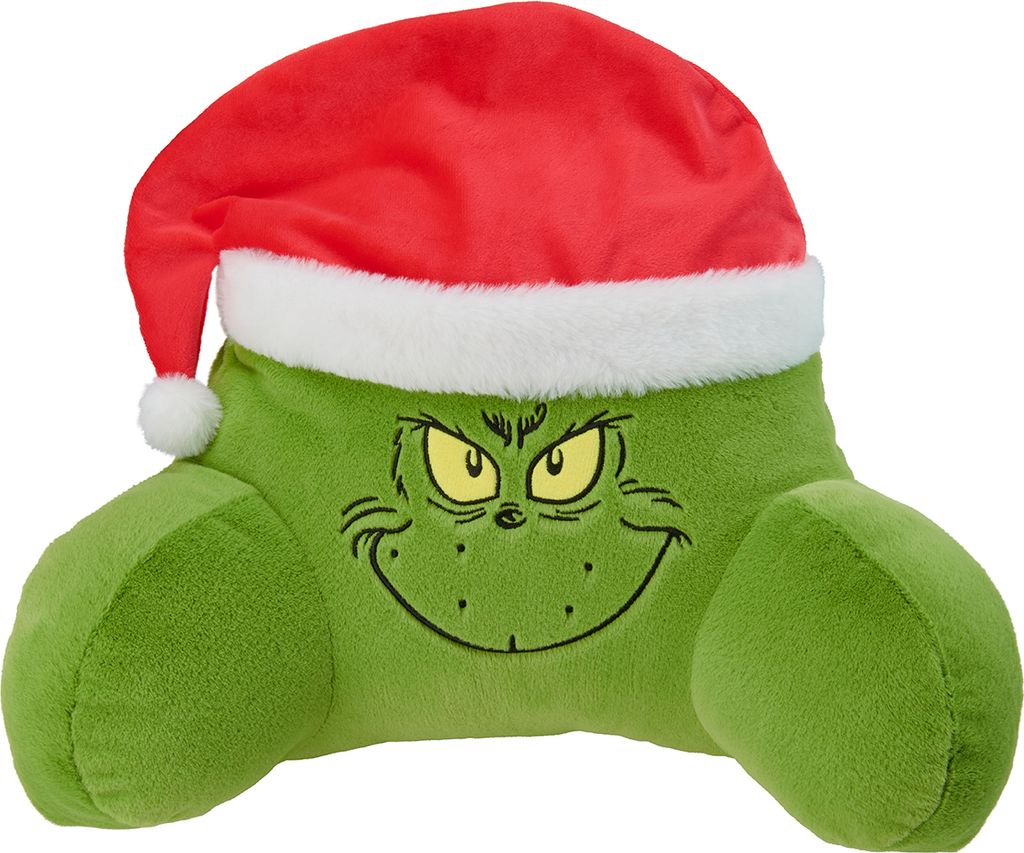 The Grinch Kissen - Rückenkissen für Bett und Sofa Rückenstütze mit Armlehnen Lesekissen für Rücken, Nacken und Kopf Grün 40 x 38 cm