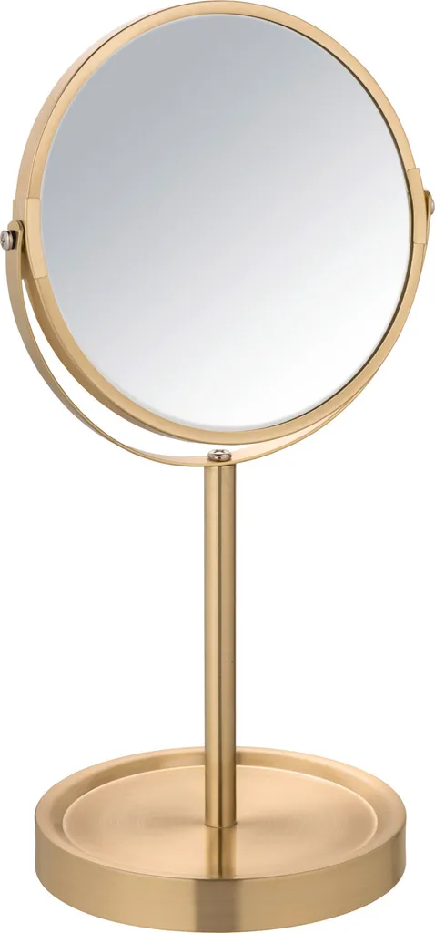 WENKO Miroir sur pied Alata or mat Ø 17 cm avec grossissement x3 chic