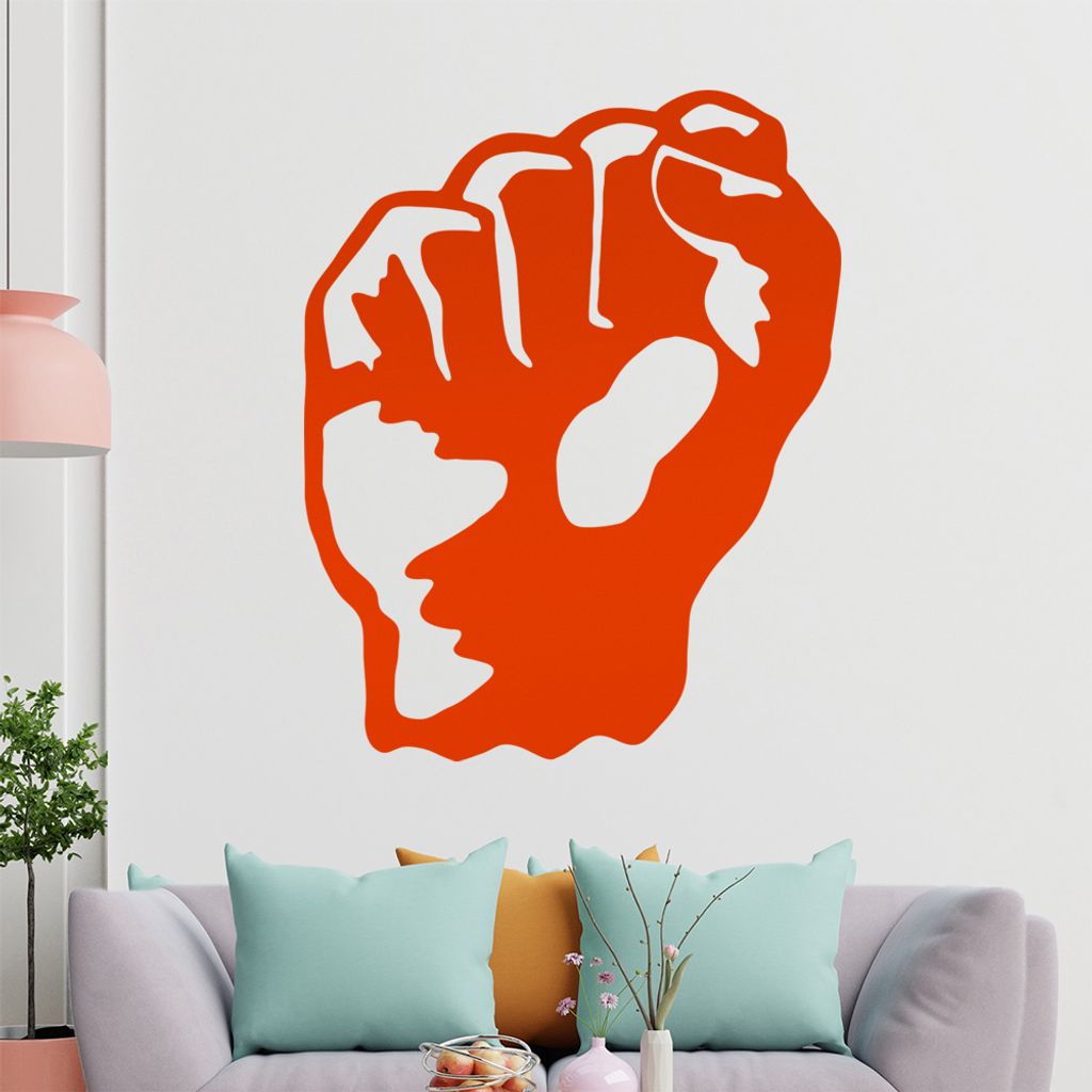 KIWISTAR Faust - Kampf Demo Anti Hand Wandtattoo in 6 Größen - Wandaufkleber Wall Sticker - Dekoration, Küche, Wohnzimmer, Schlafzimmer, Badezimmer