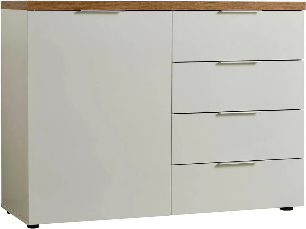 Buffet Bahut Blanc Brillant 120 cm Bagwis - Meuble de Rangement Italien Chic