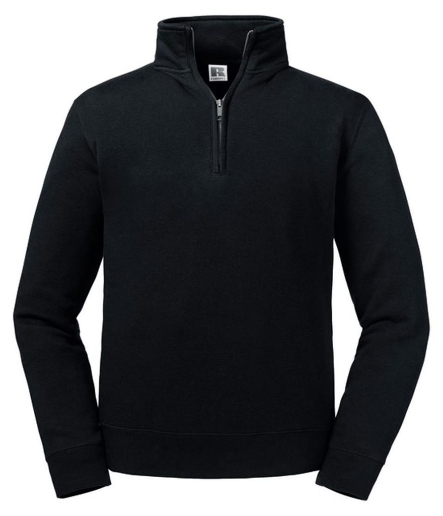 Russell - "Authentic" Sweatshirt mit kurzem Reißverschluss für Herren LT5618 (4XL) (Schwarz)