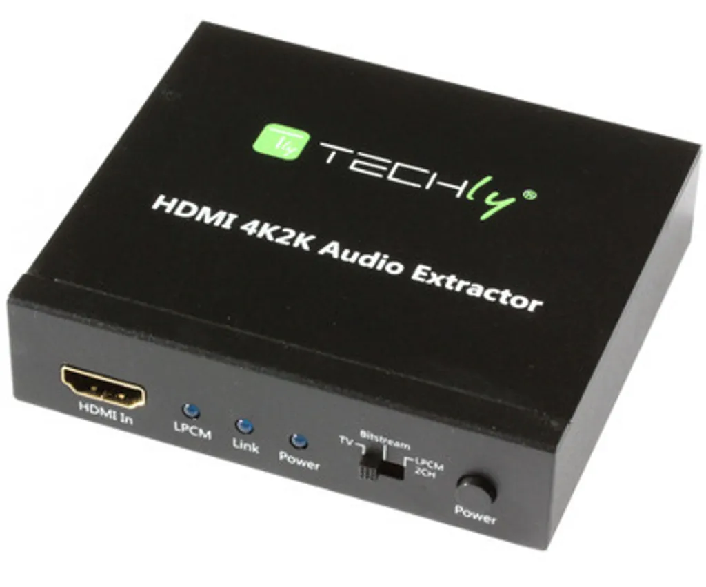 Convertisseur Audio HDMI 4K vers Stéréo LPCM Extracteur de Son Techly