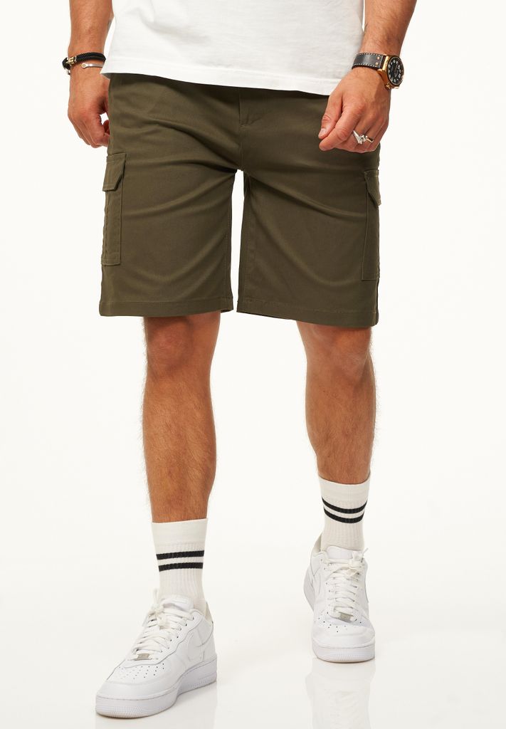 SOULSTAR Herren Cargoshorts mit Stretchanteil Kurze Hose für Herren Regular-Fit Bermuda mit Elasthan-Anteil Sommershorts