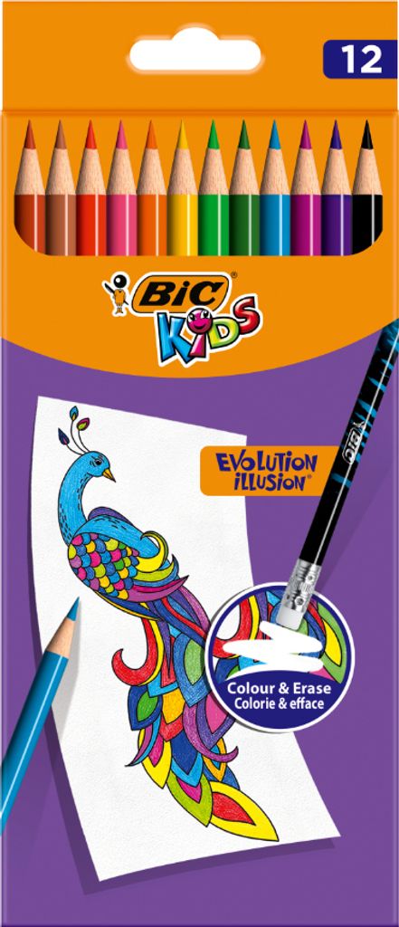 BIC KIDS Buntstift EVOLUTION ILLUSION radierbar 12er Etui