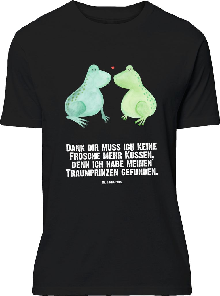 Mr. & Mrs. Panda Größe L T-Shirt Frosch Liebe - Schwarz - Produktbild 