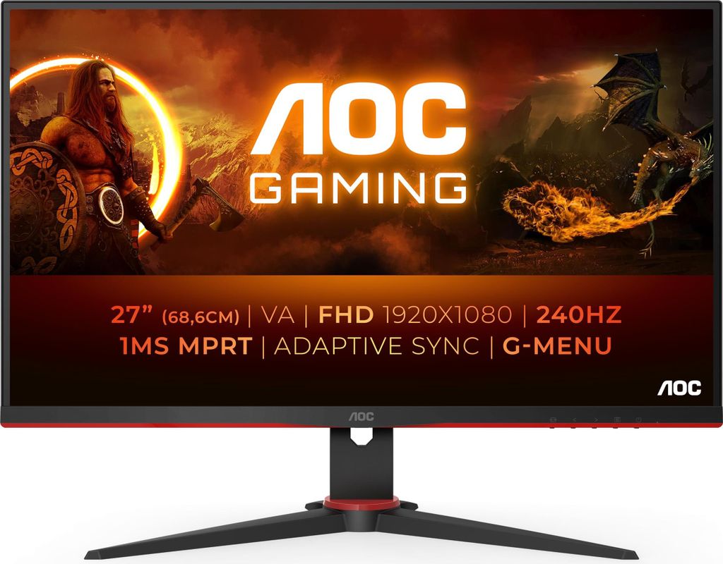 AOC G2 27G2ZNE/BK, 68,6 cm (27"), 1920 x 1080 Pixel, Full Produktbild 