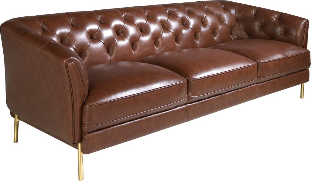 Angel Cerdá Chester 3-Sitzer Sofa in cognacbraunem Leder 6140