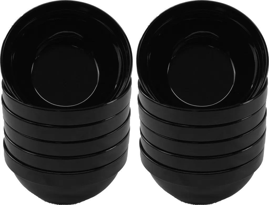 12 ciotole in melamina Ø 12 cm in nero Ciotola per insalata Ciotola per contorno