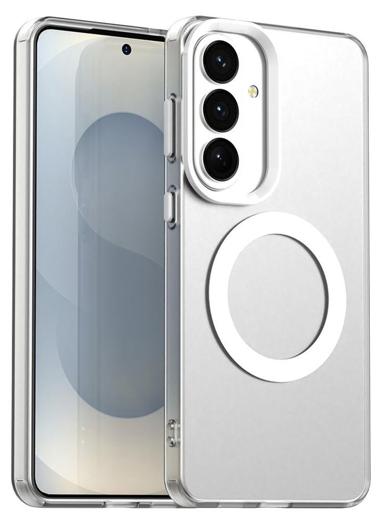 Magnetisch Hülle für Samsung Galaxy S26, Schlank Durchscheinend Matt Stoßfest Handyhülle Weiß