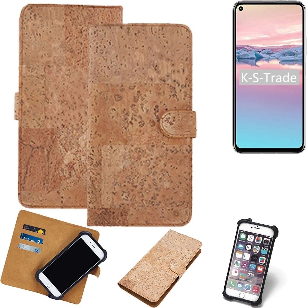 K-S-Trade Hülle kompatibel mit Huawei Honor 20 Pro Kork Handyhülle Cover Schutzhülle TPU Case Bumper in Hellbraun, (1x)