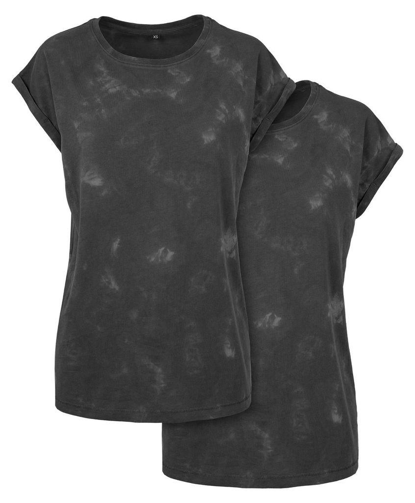 Build Your Brand - T-Shirt Überschnittene Schulter für Damen LT2502 (XS) (Dunkelgrau)