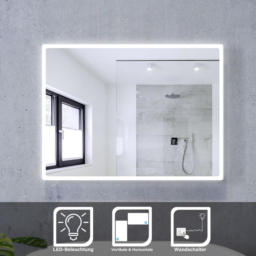SONNI 80 x 60 cm specchio da bagno con illuminazione a Immagine del prodotto 