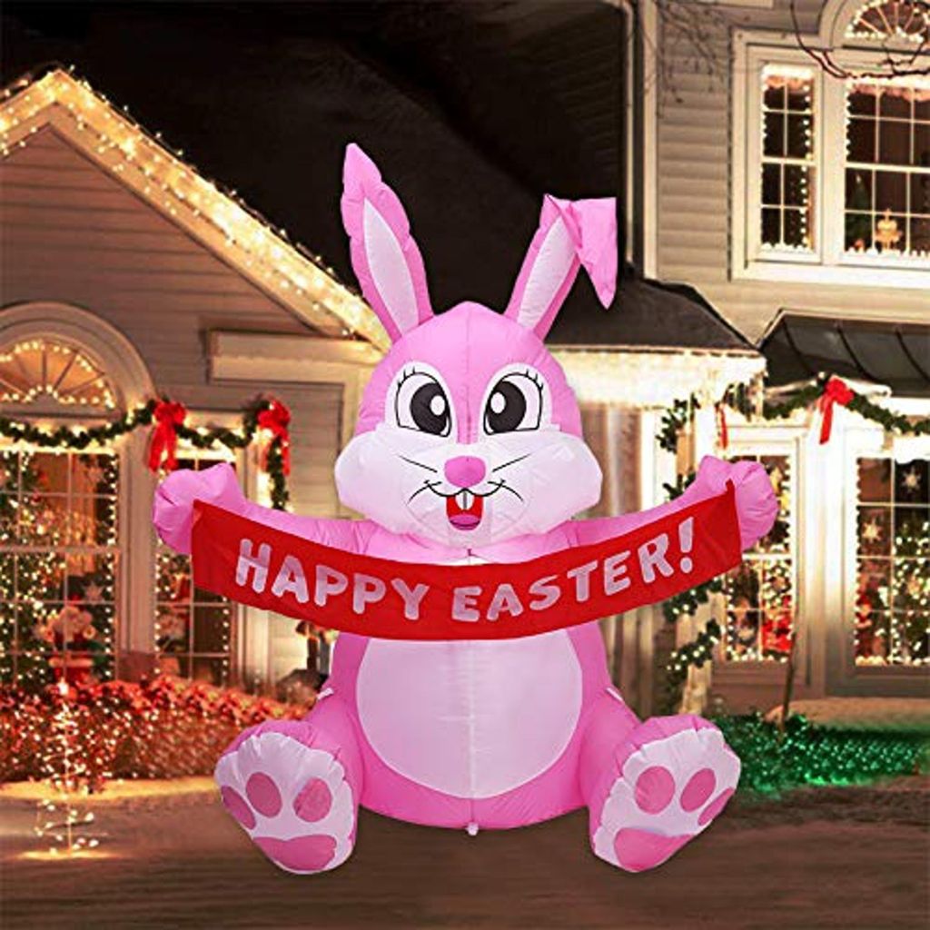 5FT  aufblasbarer Osterhase mit Banner, aufblasbare Produktbild 