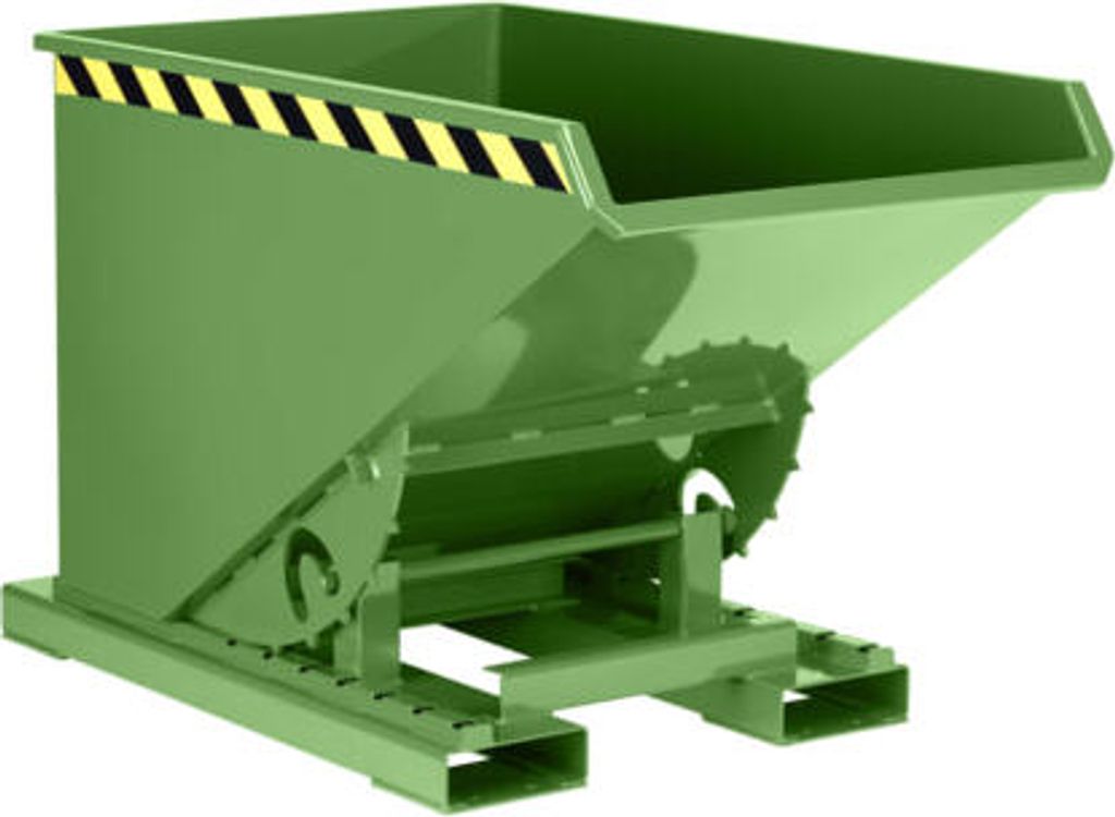 Abrollkipper für Schüttgüter - Volumen 2.100 l - Traglast 2.000 kg - 1.100 x 1.870 x 1.800 mm (HxBxT) - resedagrün