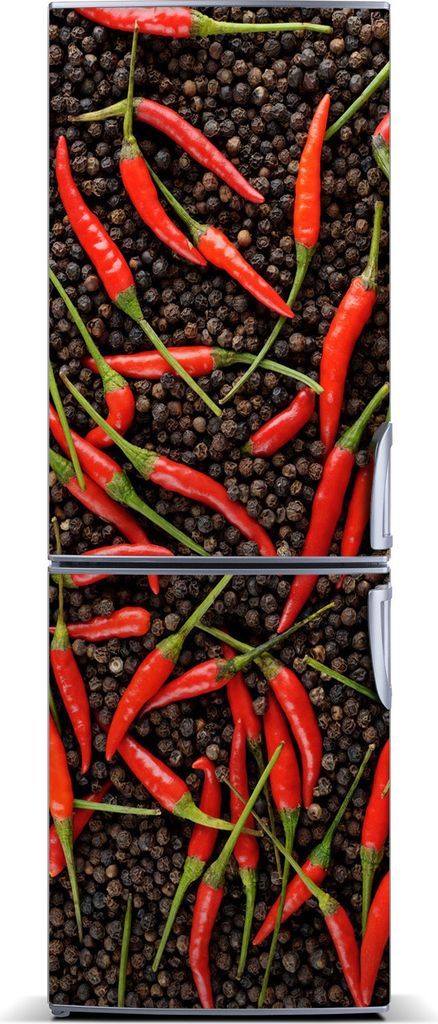 Tulup Kühlschrankdekoration - Magnetmatte - 70 cm x 190 cm - Magnet auf dem Kühlschrank - Peperoni
