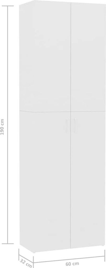 vidaXL TV-Schrank Weiß 60x32x190 cm Holzwerkstoff -  Produktbild 