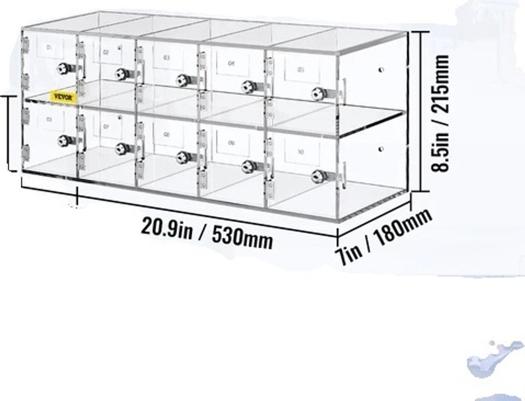 Skříňka na mobilní telefony, akrylový materiál, nástěnná Obrázek produktu 
