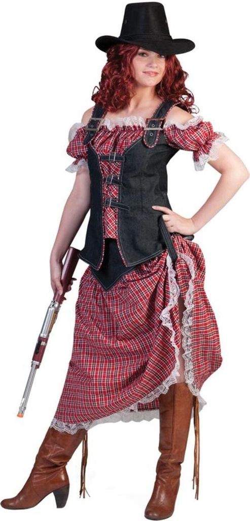 Texas Western Lady Damenkostüm rot-kariert Produktbild 